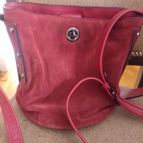 Marc Jacobs Vintage Red Leather Suede Bucket Bag - Picture 1 of 11